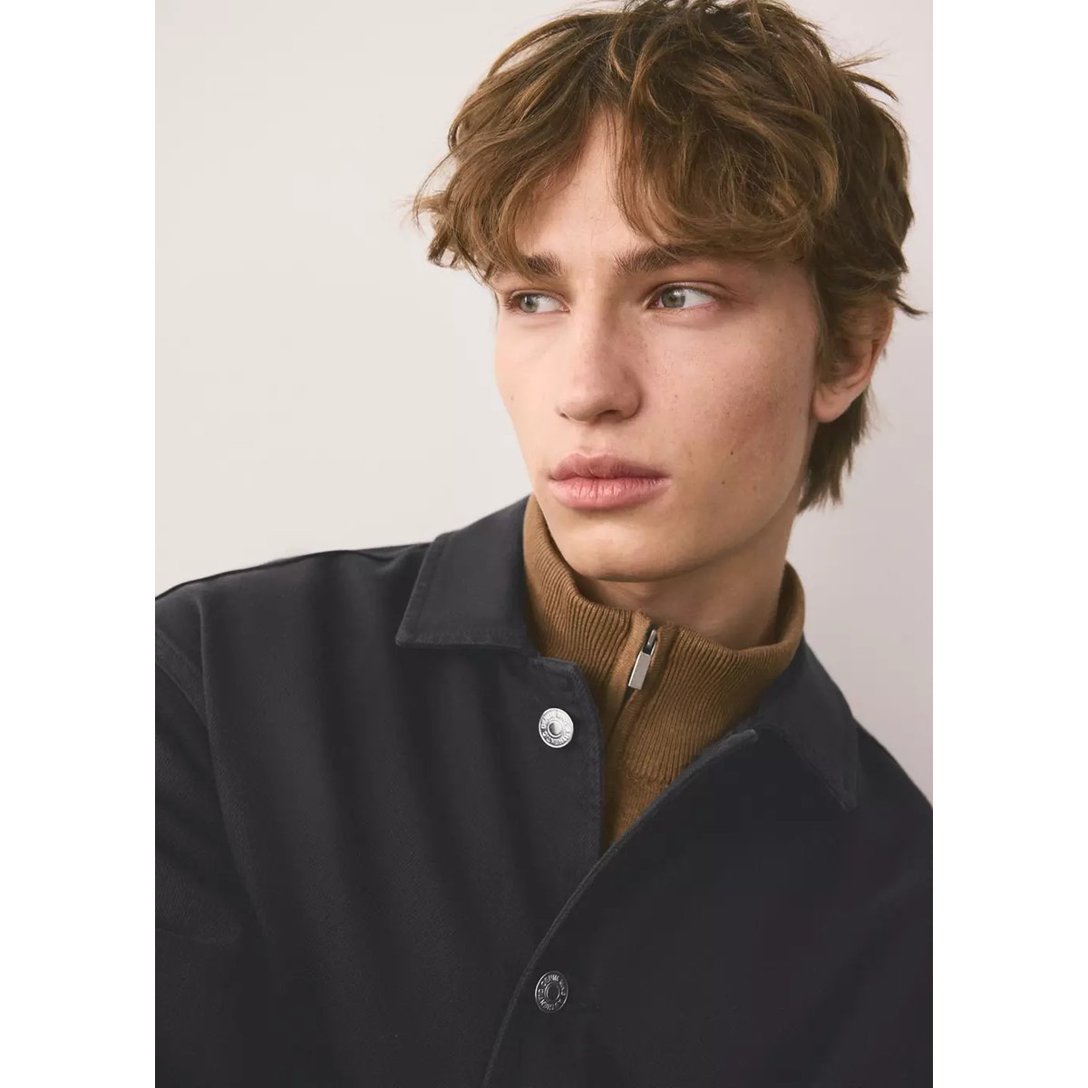 Surchemise en coton à poches plaquées gris anthracite, MANGO TEEN