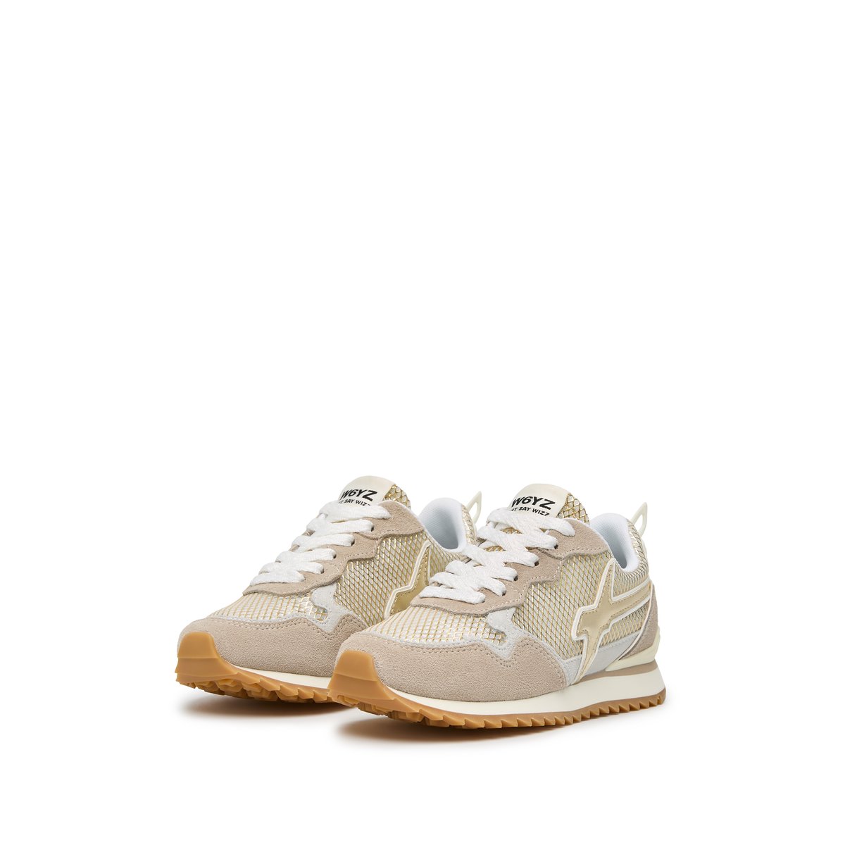 Baskets en daim et tissu technique JET-J. beige-or, W6YZ
