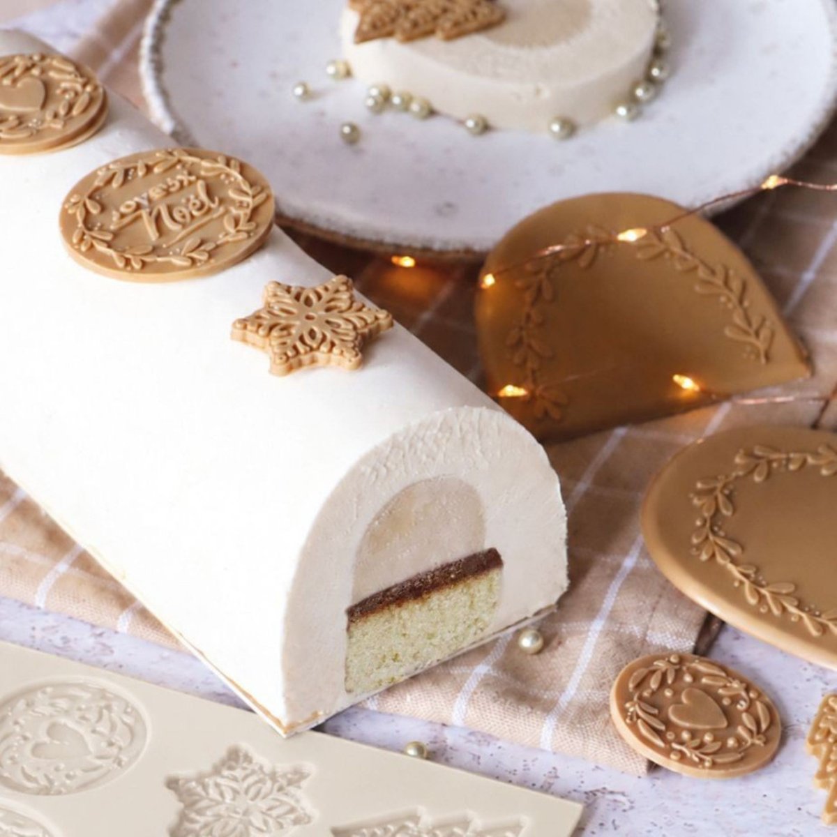 Moule silicone bûche 25 cm blanc, TREND UP