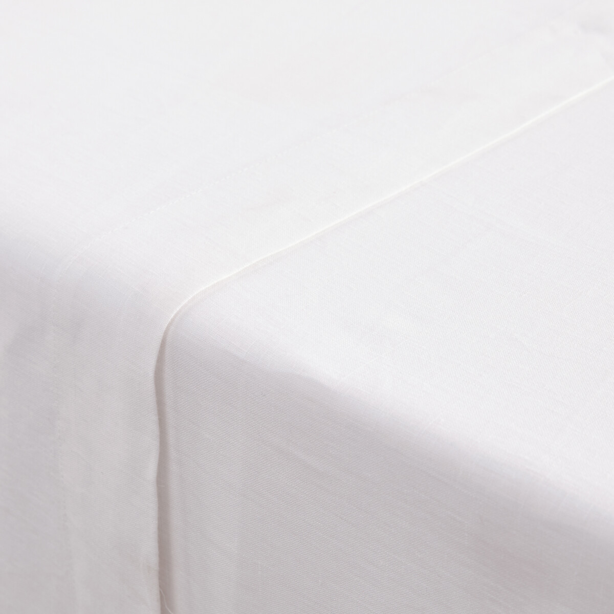 Linot Plain 100% Washed Linen Flat Sheet white, LA REDOUTE INTERIEURS
