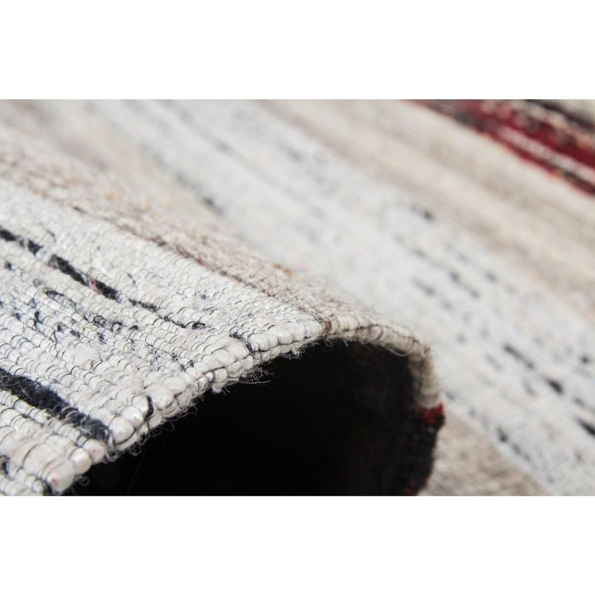Tapis en laine fait main, DUARTE noir, blanc, ARTE ESPINA