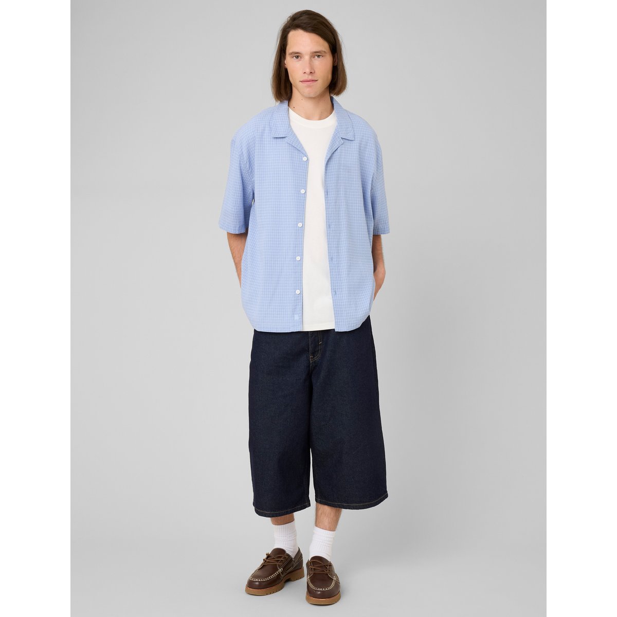Chemise manches courtes bleu clair, BZB