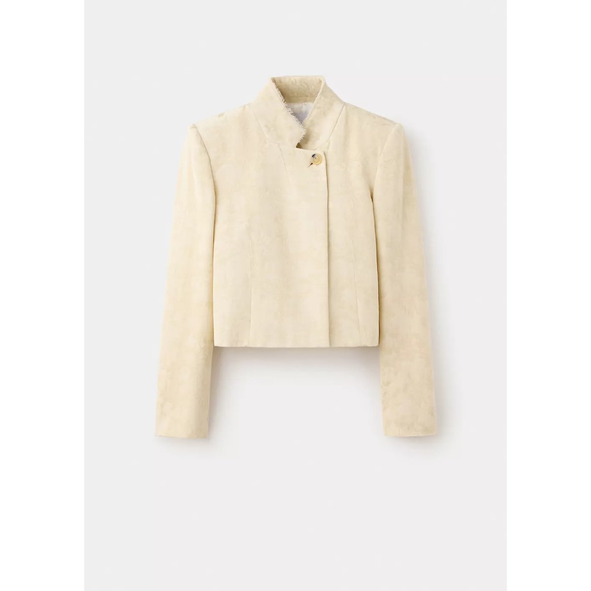 Blazer jacquard bouton ivoire, MANGO