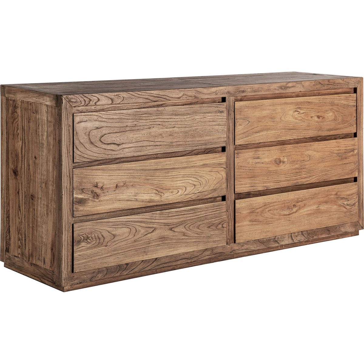 Commode en bois effet marbre marron effet marbré bois d'orme, RECOLLECTION