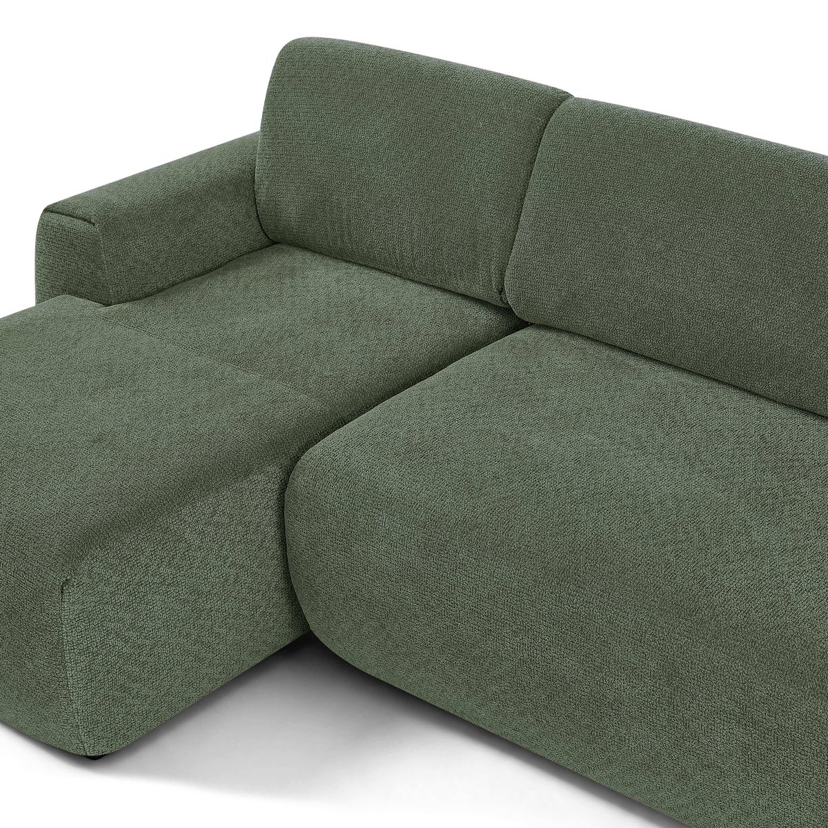 Canapé d'angle compressé 4 places tissu WESTA vert, BAÏTA