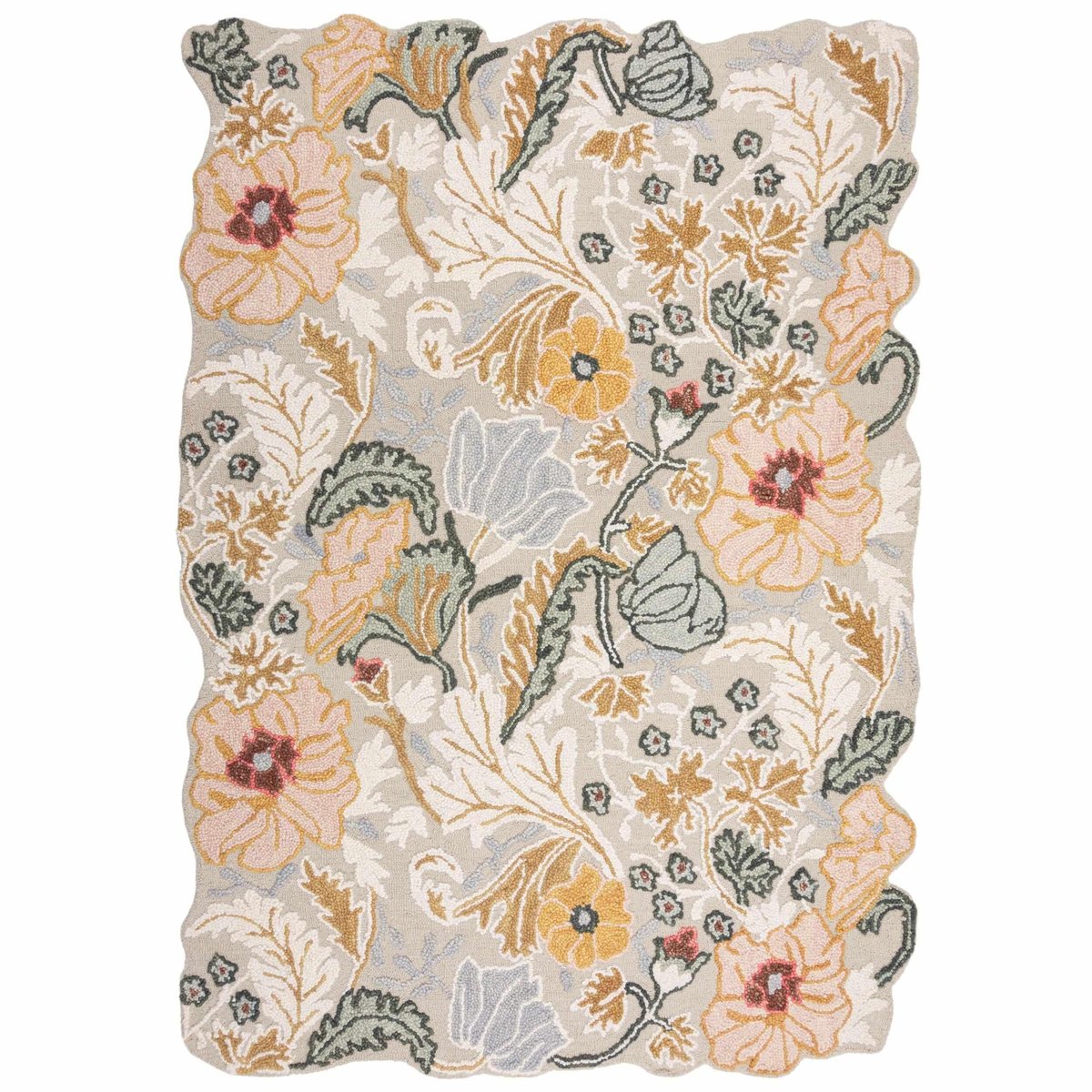 Tapis en laine floral géométrique DAPHNE rose, FLAIR RUGS