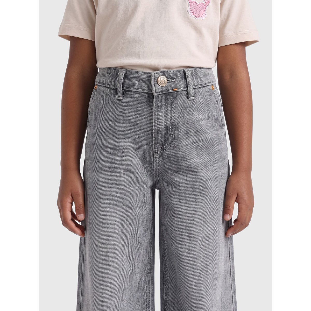 Jean À Jambe Large grey denim, KIDS ONLY