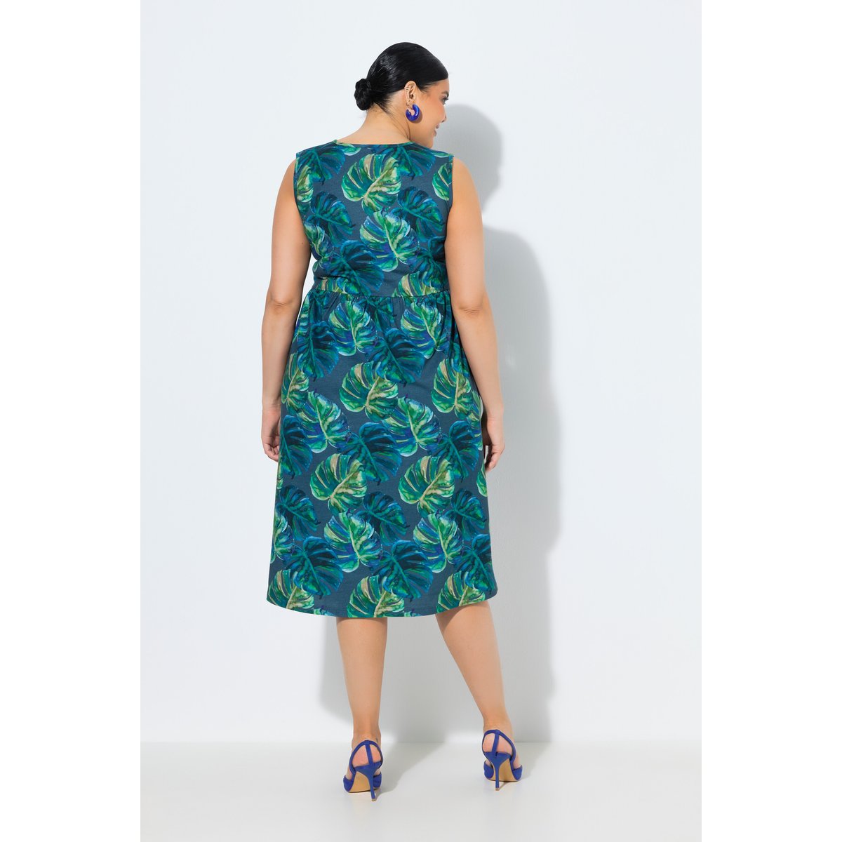 Robe midi en jersey marine, ULLA POPKEN