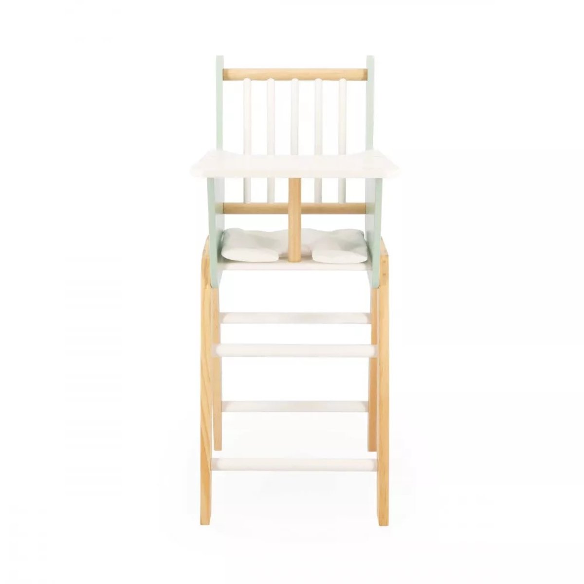 Chaise haute en bois Zen pour poupée vert d'eau, blanc, bois, JANOD
