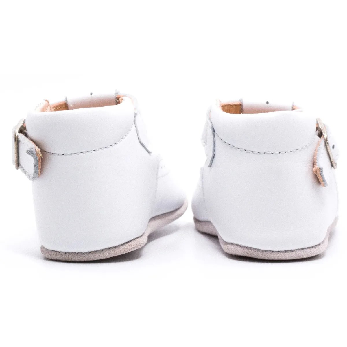 Boni Johan II - chausson bébé cuir blanche, BONI&SIDONIE