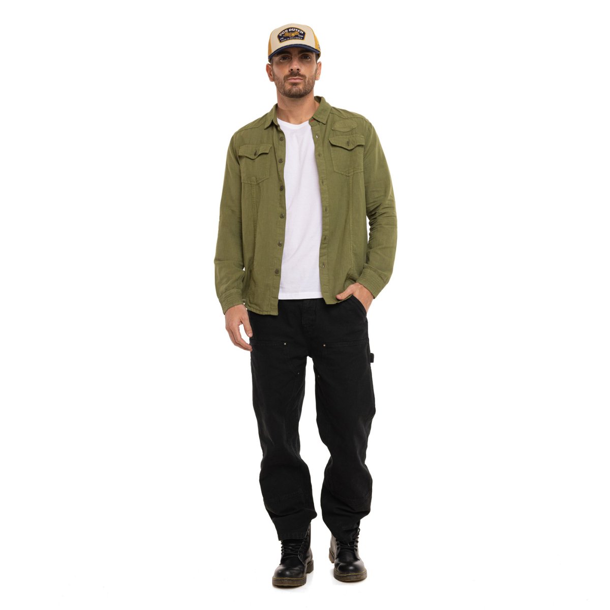 Chemise lin LINO kaki, VON DUTCH