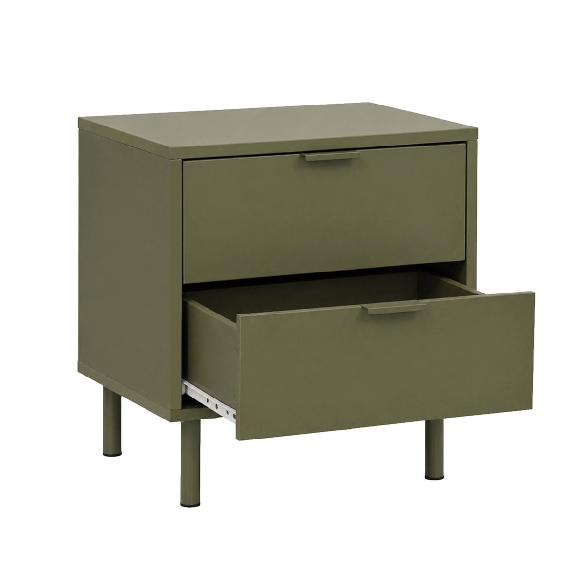 Table de chevet décor bois et métal 2 tiroirs ELLIE beige, SWEEEK