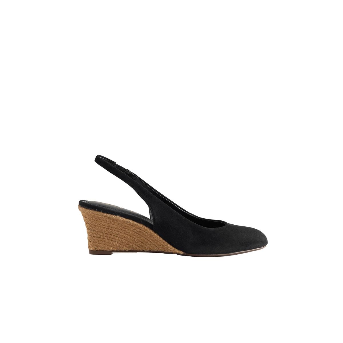 Chaussures compensées en cuir à bout fermé noir, NEXT