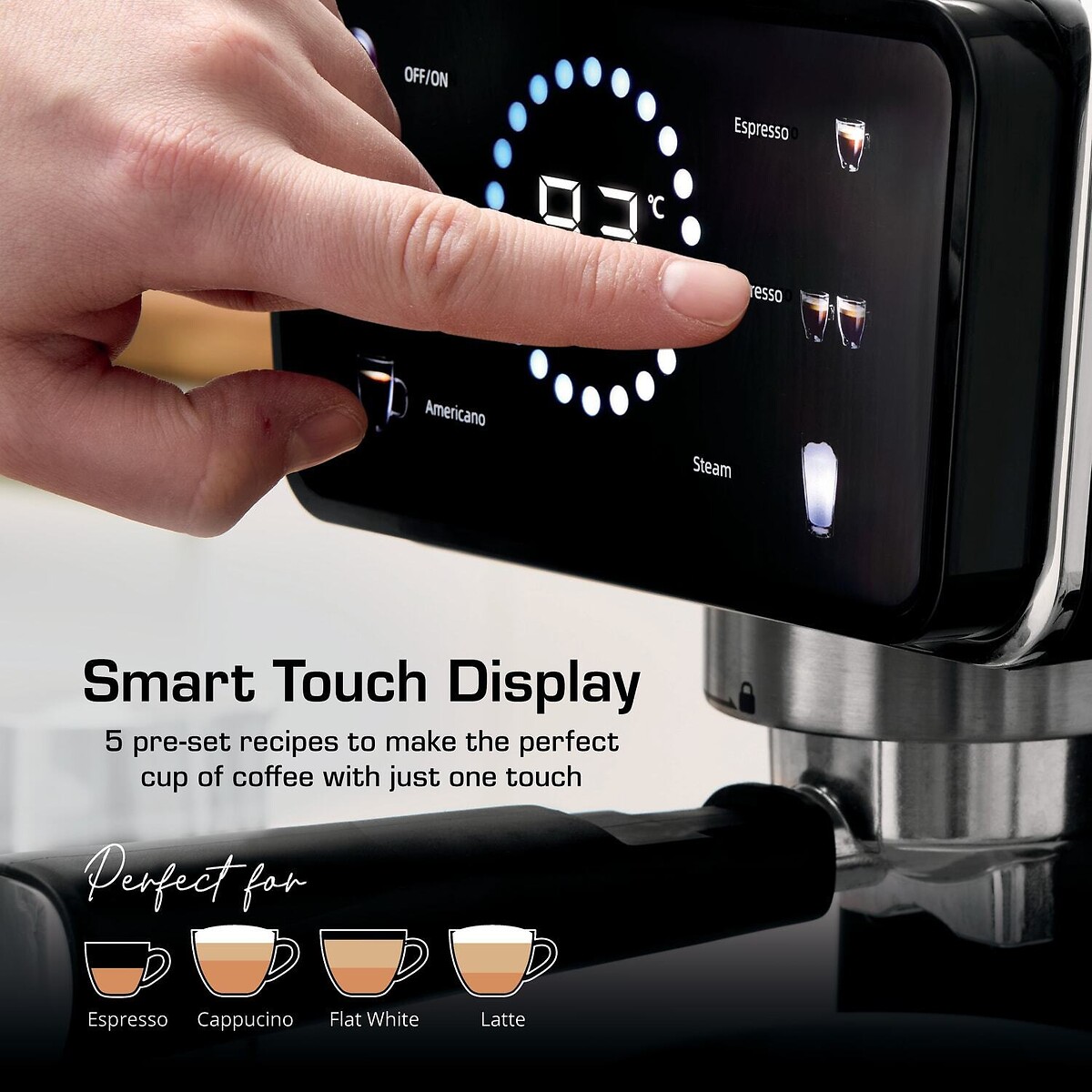 Digital Coffee Machine - SK22113BLK black, SWAN