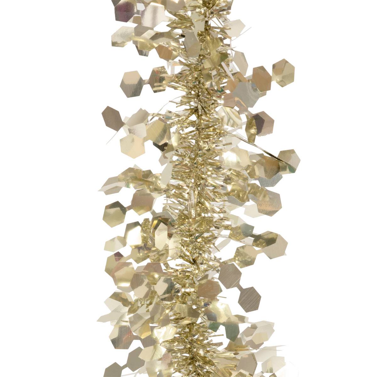 Guirlande brins fins hexagones 10 cm x 2m 6 plis doré doré, FEERIC LIGHTS & CHRISTMAS