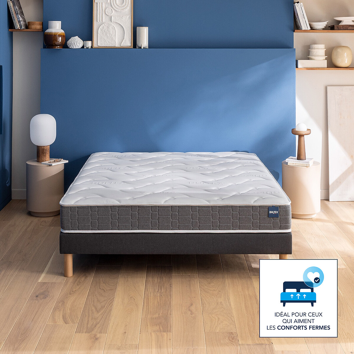Ensemble matelas mousse HR + sommier So Good 2 blanc/gris, BULTEX