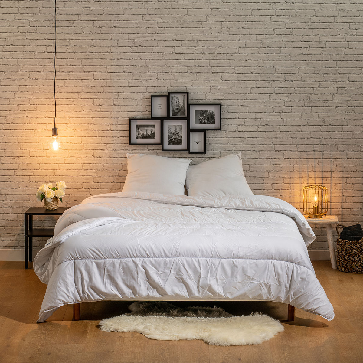Couette chaude Segmentable LAVABLE à 95°C blanc, BLEU CALIN