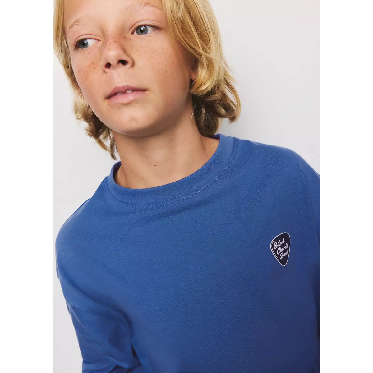 T-shirt en coton imprimé bleu indigo, MANGO KIDS