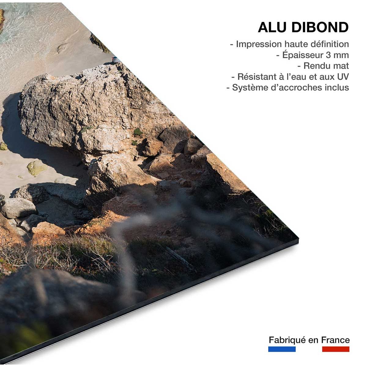 Tableau plage secrete en grèce tableau alu dibond, HEXOA