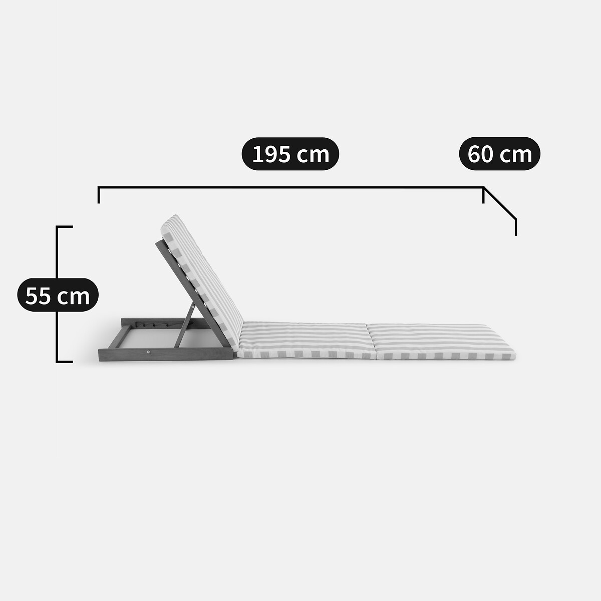 Dossier de plage + matelas Kimao acacia, LA REDOUTE INTERIEURS
