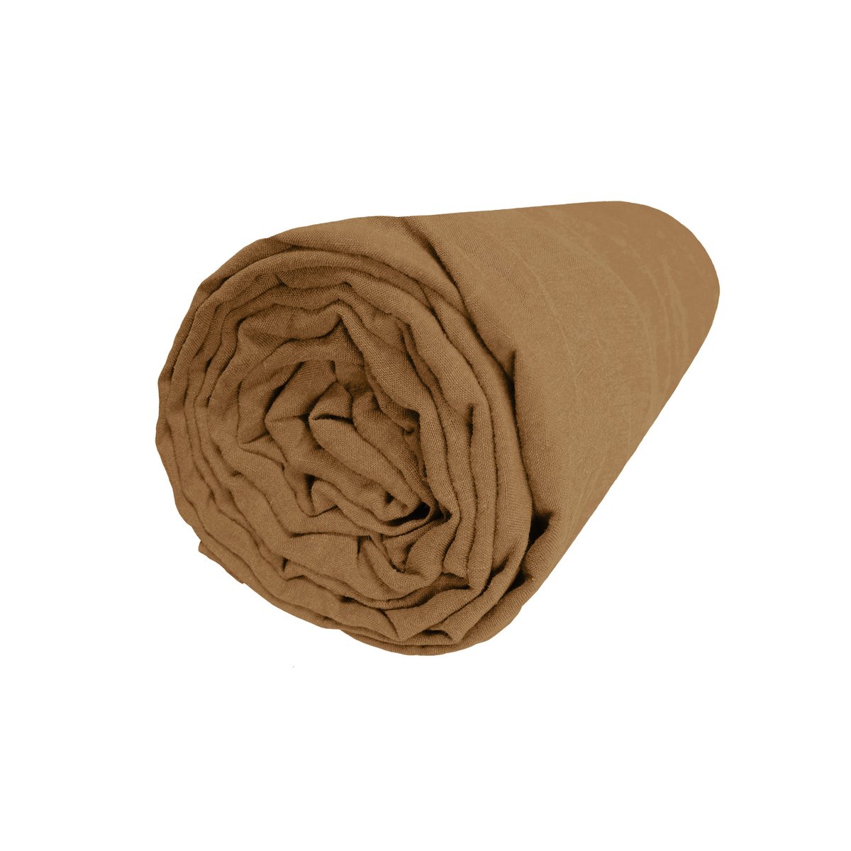 Drap housse en lin lavé bonnet 30cm, RÊVE DE LIN cannelle, BLANC CERISE