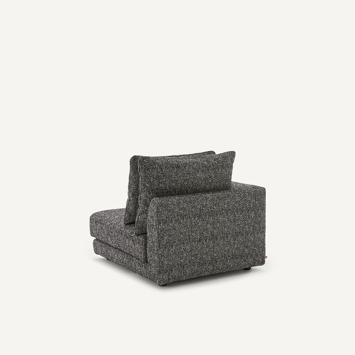 Demi-canapé gauche, arrondi, modulable en bouclette, TIBERIO noir, AM.PM