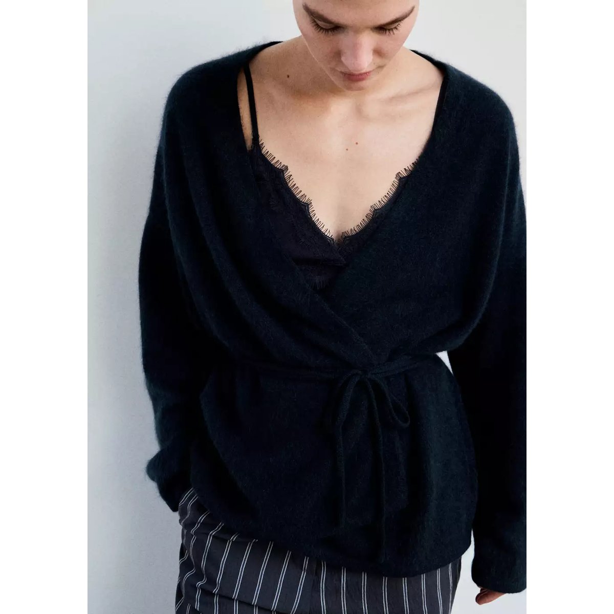 Cardigan 100 % cachemire bleu marine, MANGO