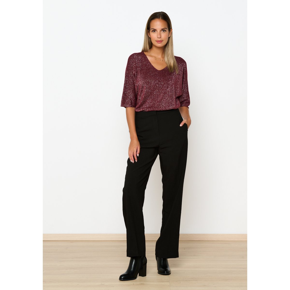 Pantalon coupe droite noir, LOLALIZA
