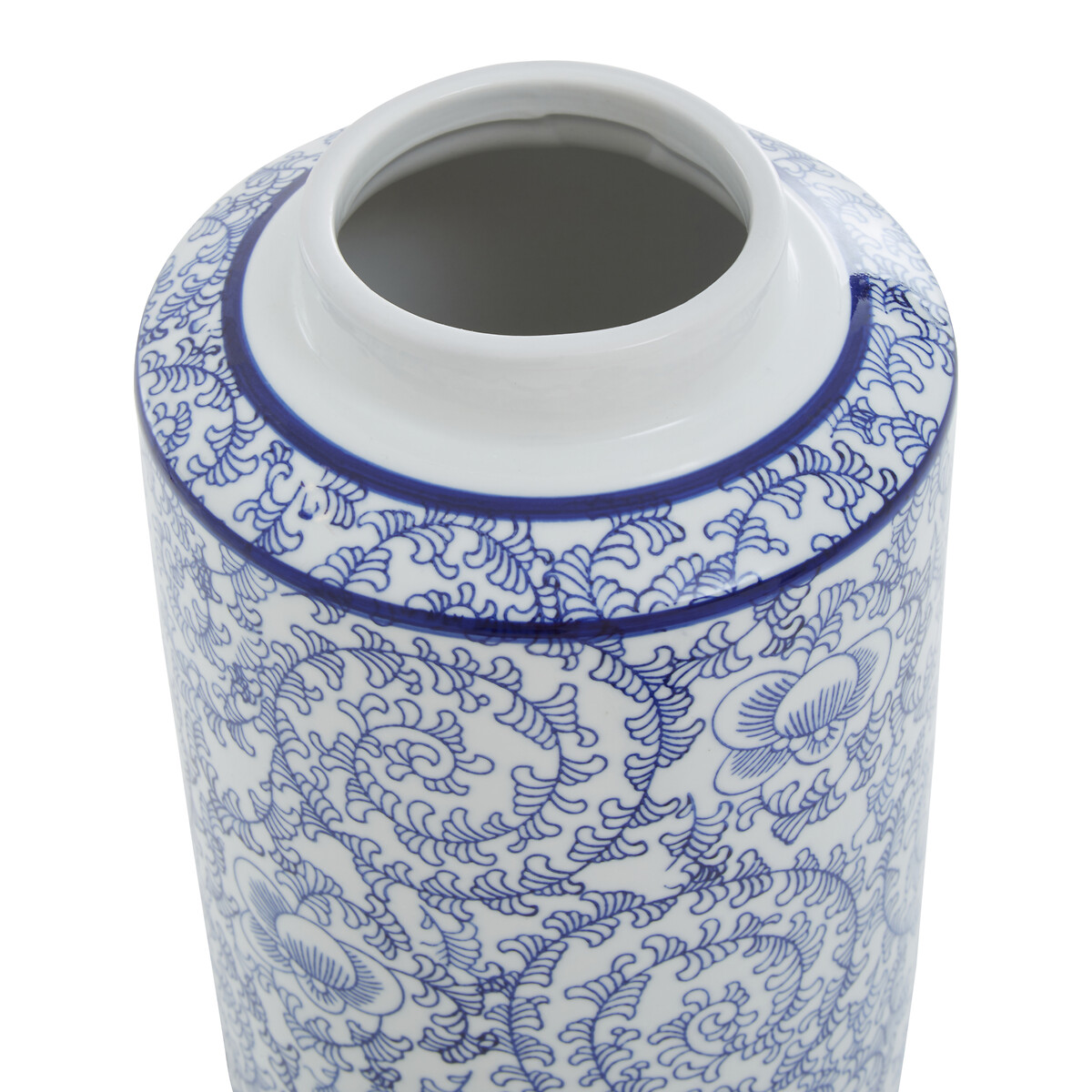 31cm Blue and White Print Ceramic Jar blue, ÉDITÉ