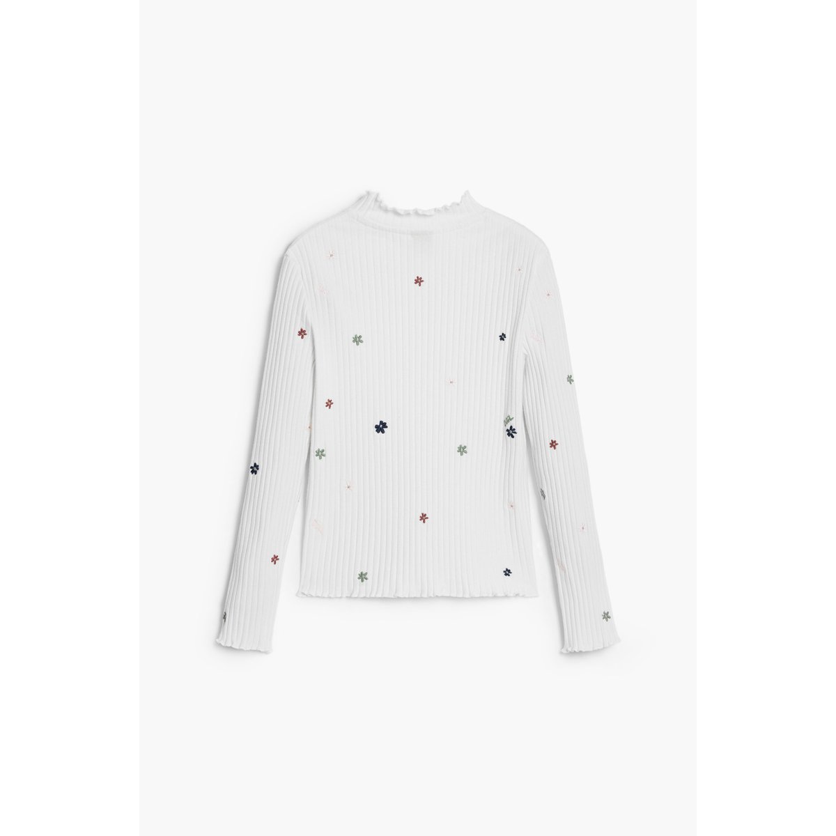 T-shirt côtelée broderies beige, DESIGUAL