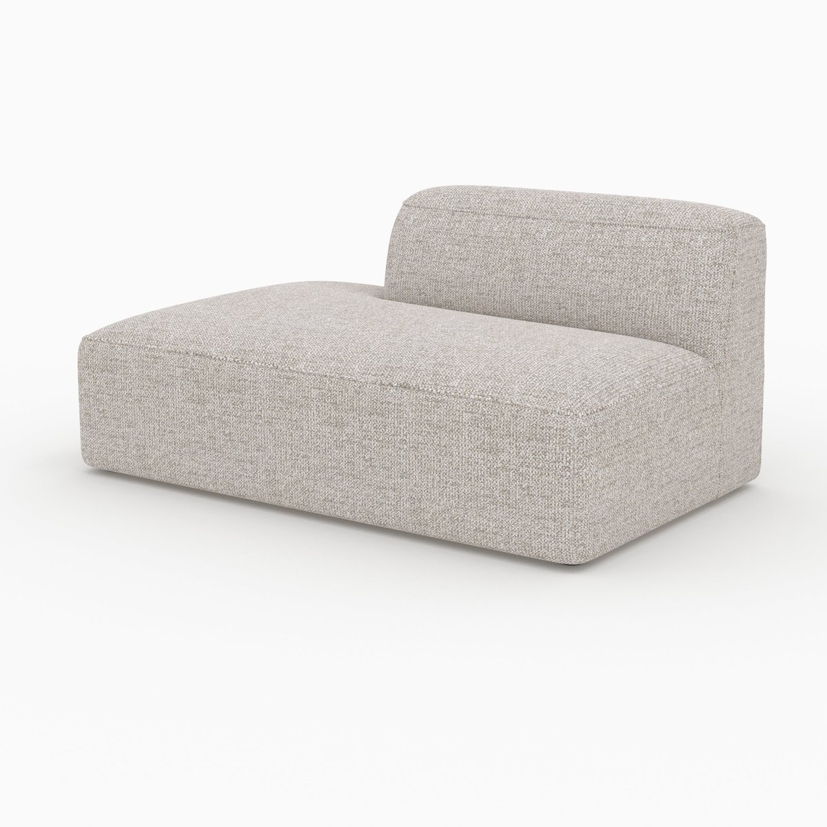 Méridienne dossier à droite pour canapé modulable en tissu - HESTIA beige, MAISON PAVANE