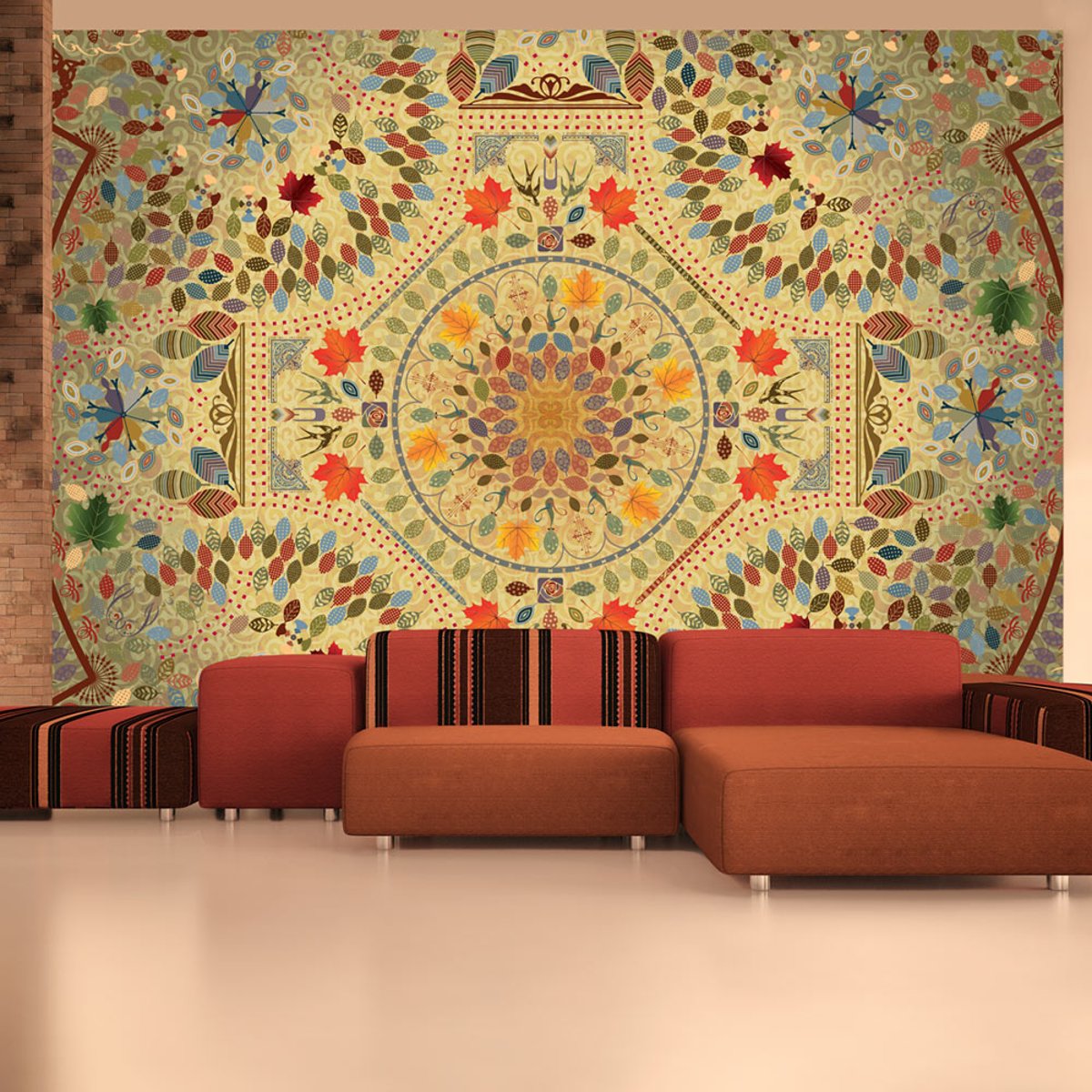 Papier peint intissé panoramique Royal design beige, EDEN