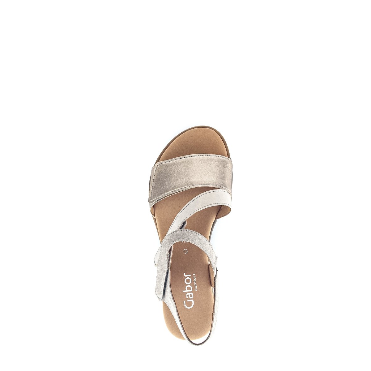 Sandales en  à talon compensé beige-doré, GABOR