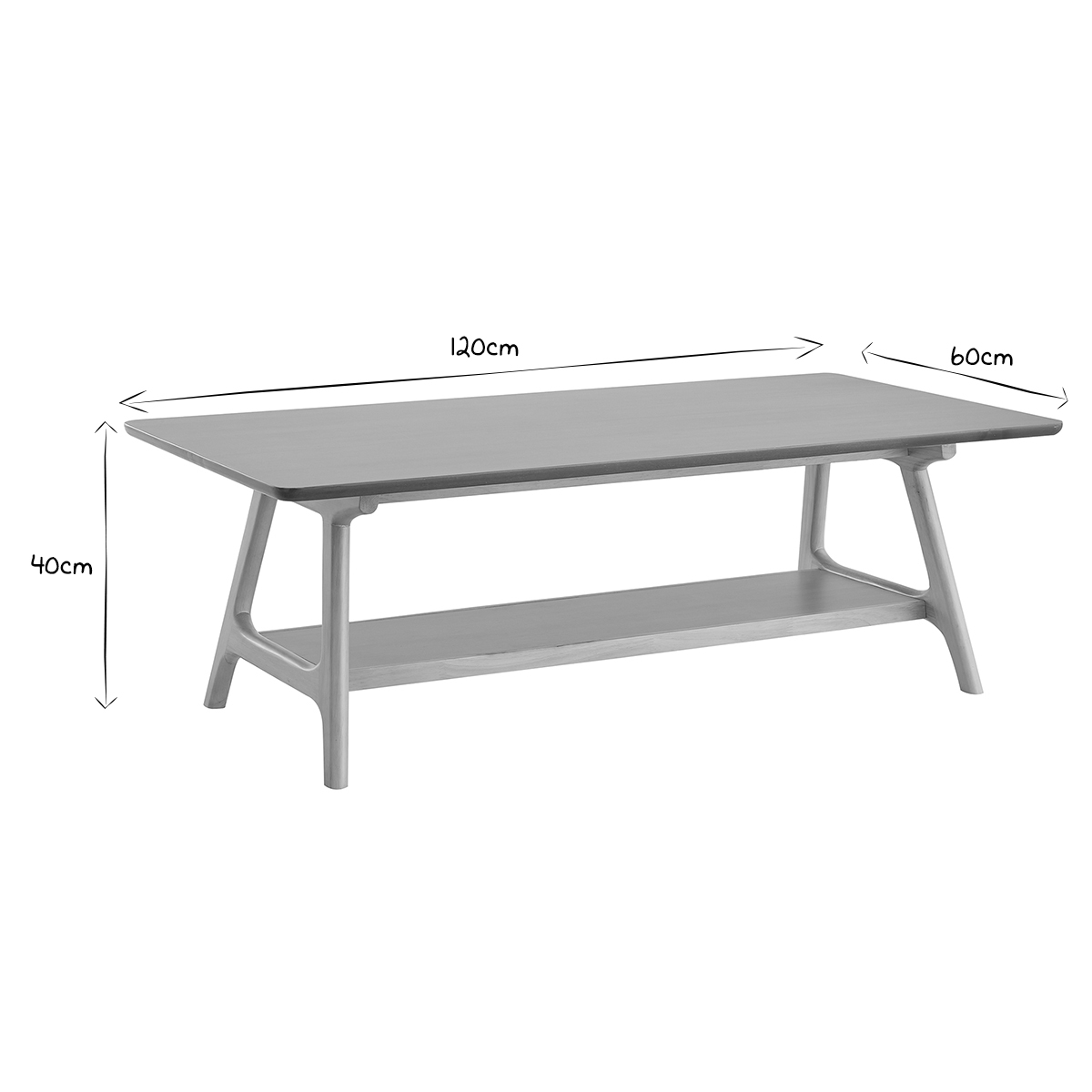 Table basse rectangulaire scandinave finition chêne L120 cm BAKAR naturel, MILIBOO