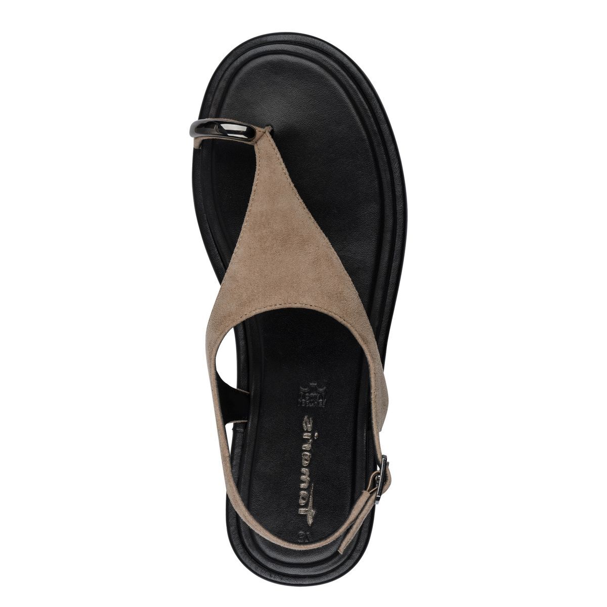 Sandale en cuir marron taupe, TAMARIS