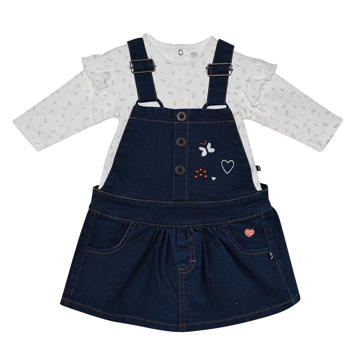 T shirt + robe salopette deborah bleu, SUCRE D'ORGE