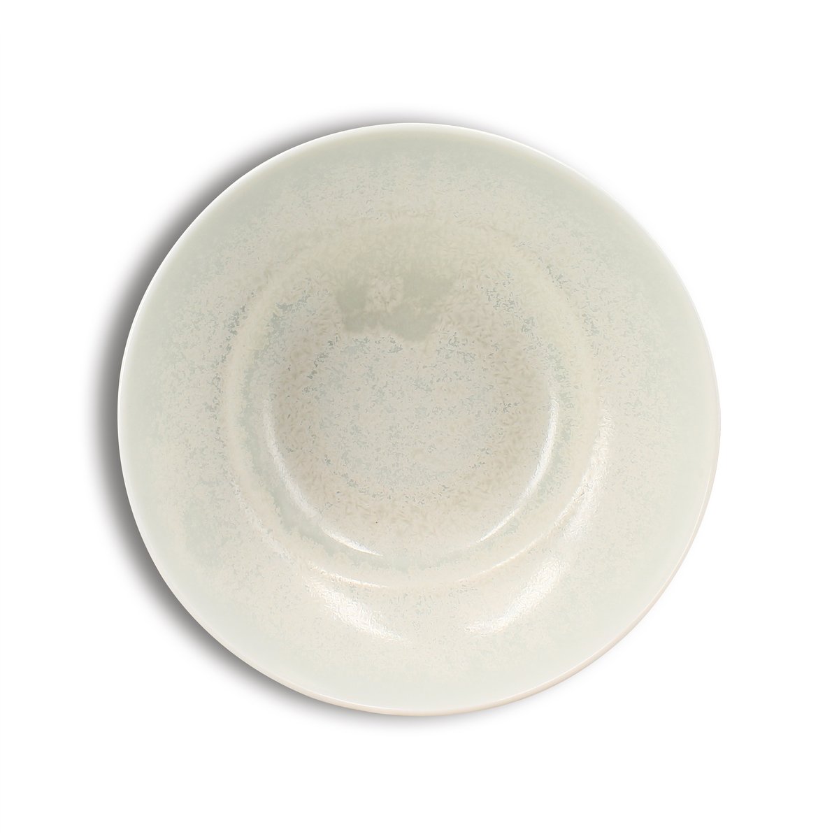 Lot de 6 assiettes creuses en porcelaine 20cm, URUS blanc-bleu, OGO LIVING