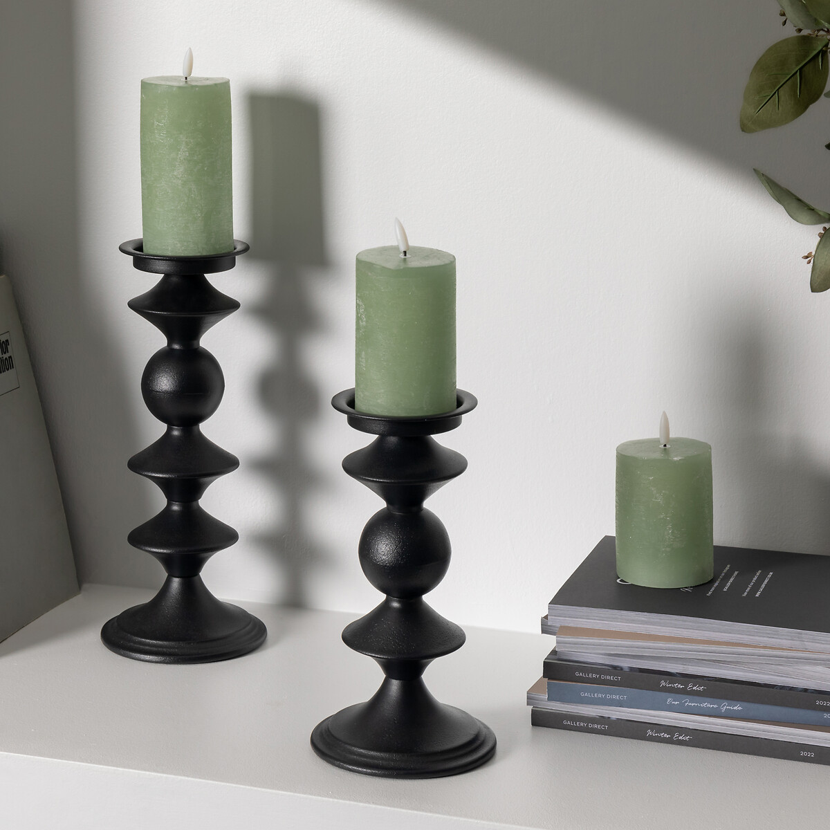 27cm Black Iron Pillar Candle Holder black, ÉDITÉ