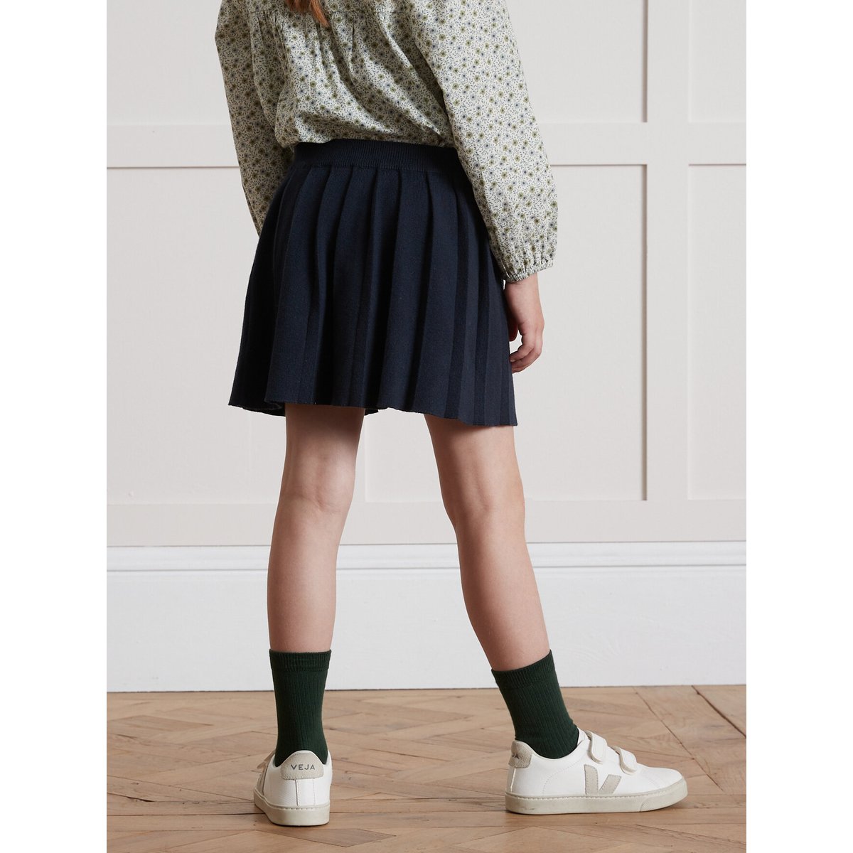 Jupe plissée en tricot   Collection Junior bleu, CYRILLUS