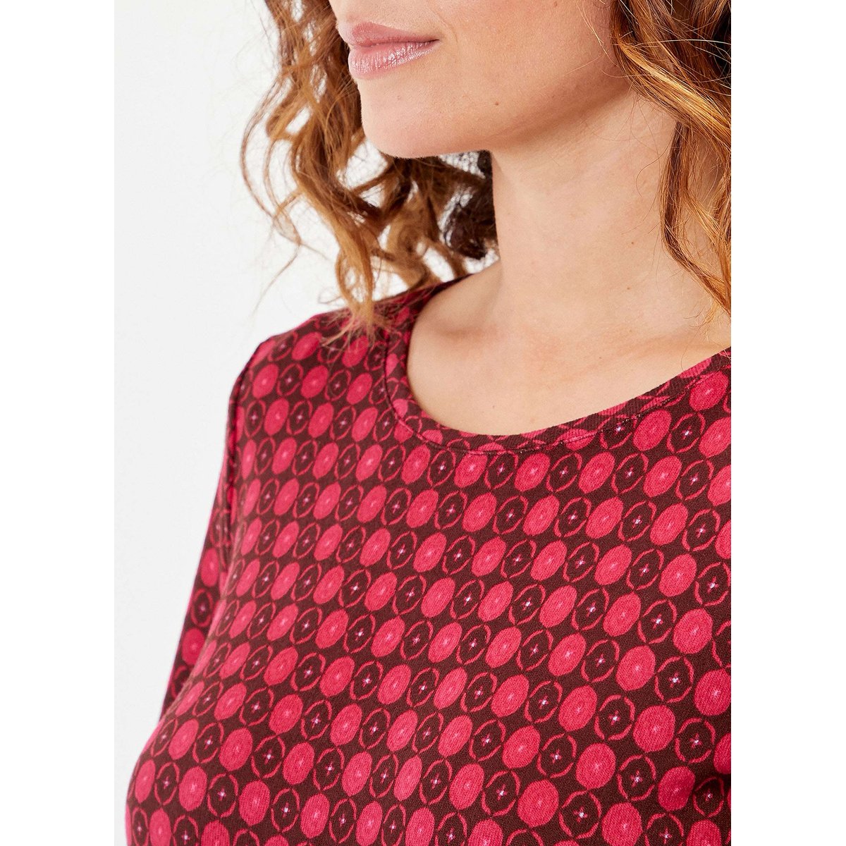 Robe droite imprimée UDDI marron chocolat, LA FIANCÉE