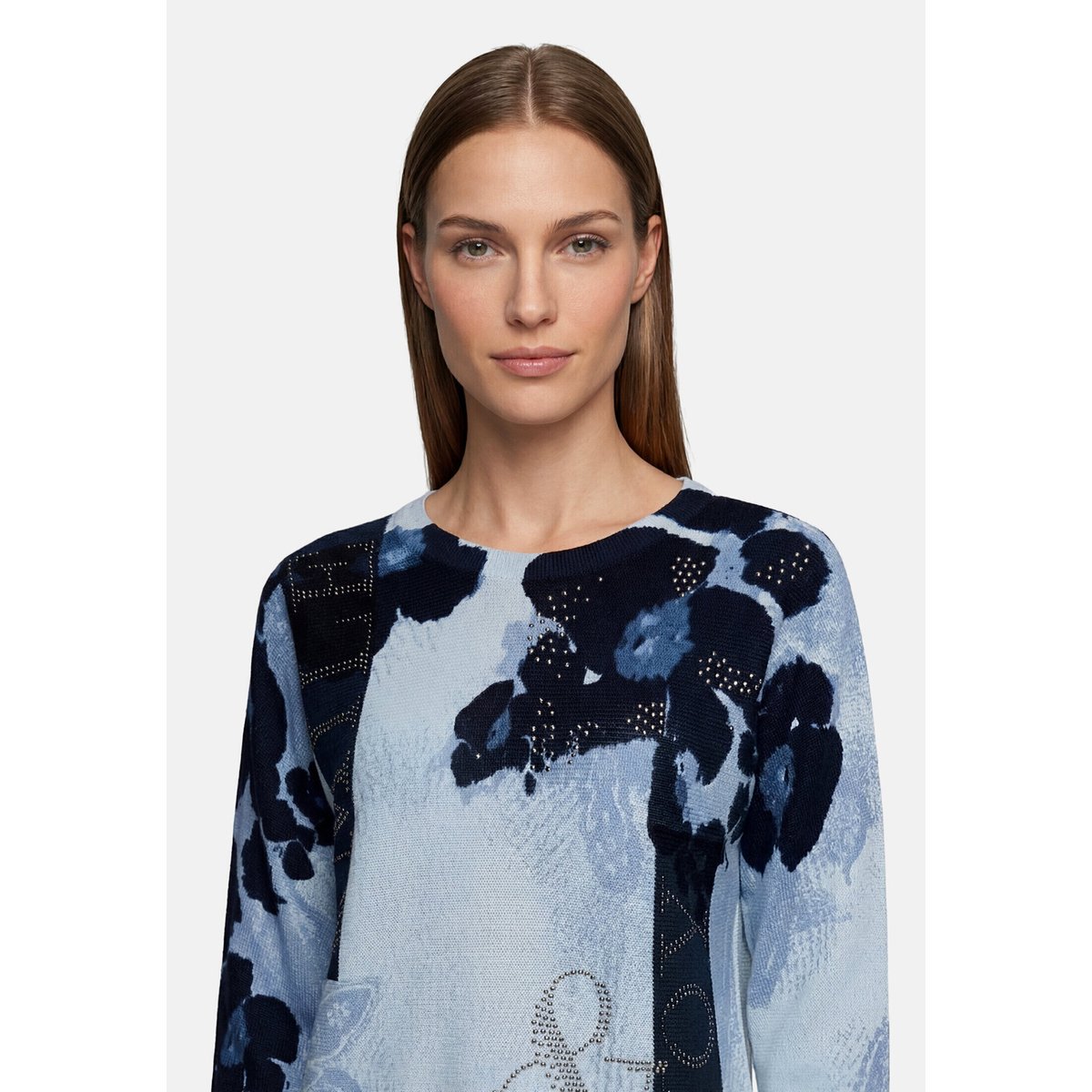 Pull-over en maille à manches chauve-souris light blue/blue, BETTY BARCLAY
