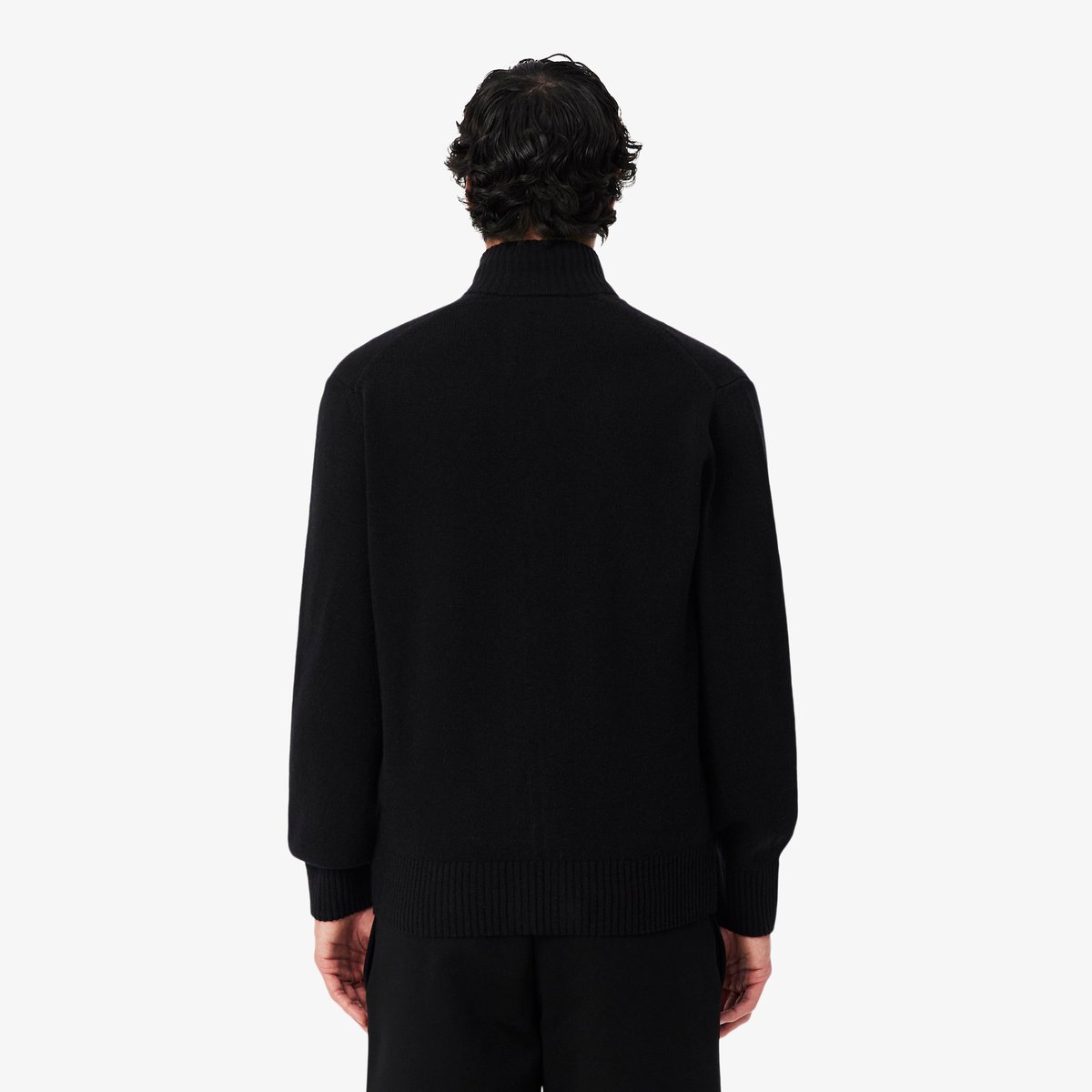 Pull zippé laine noir-031, LACOSTE