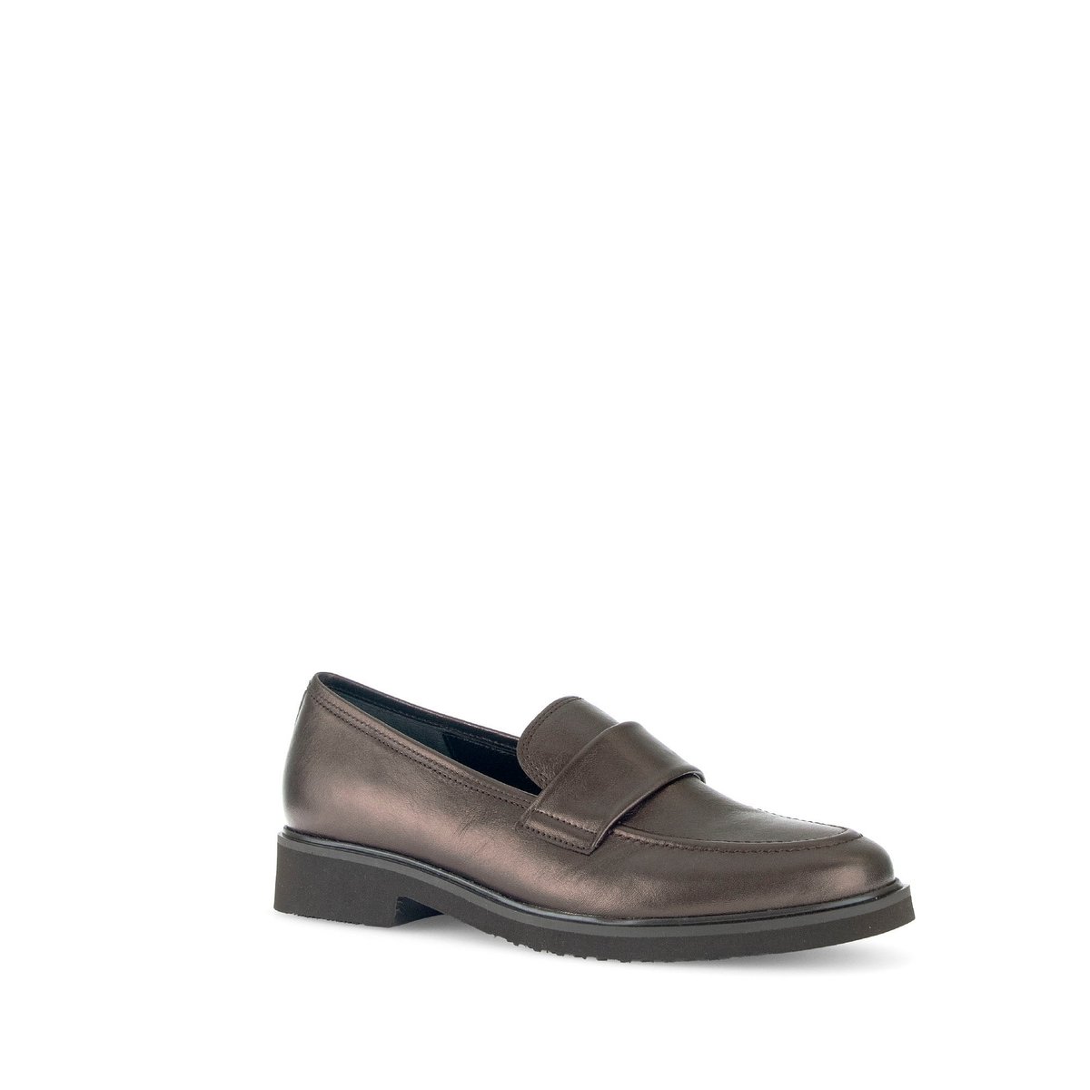 Mocassins en cuir à talon décroché bronze, GABOR