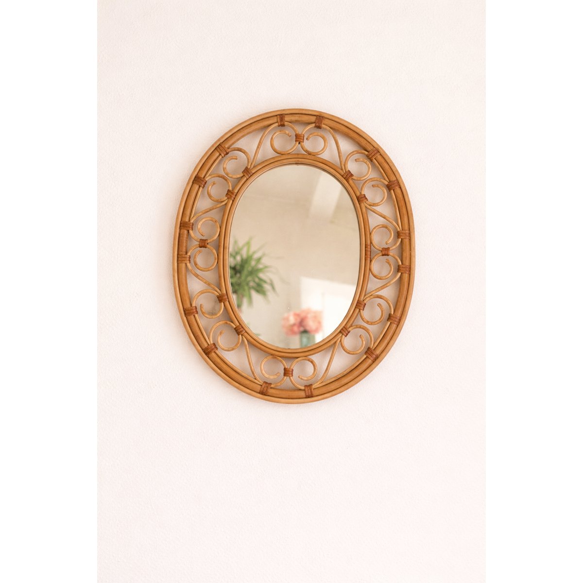 Miroir ovale en rotin Helena bois naturel, CYRILLUS