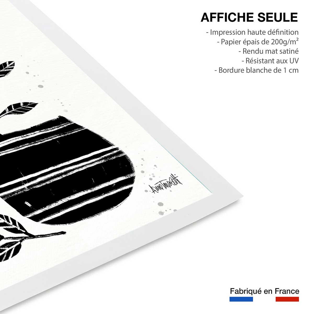 Illustration Poterie et botanique affiche seule, HEXOA