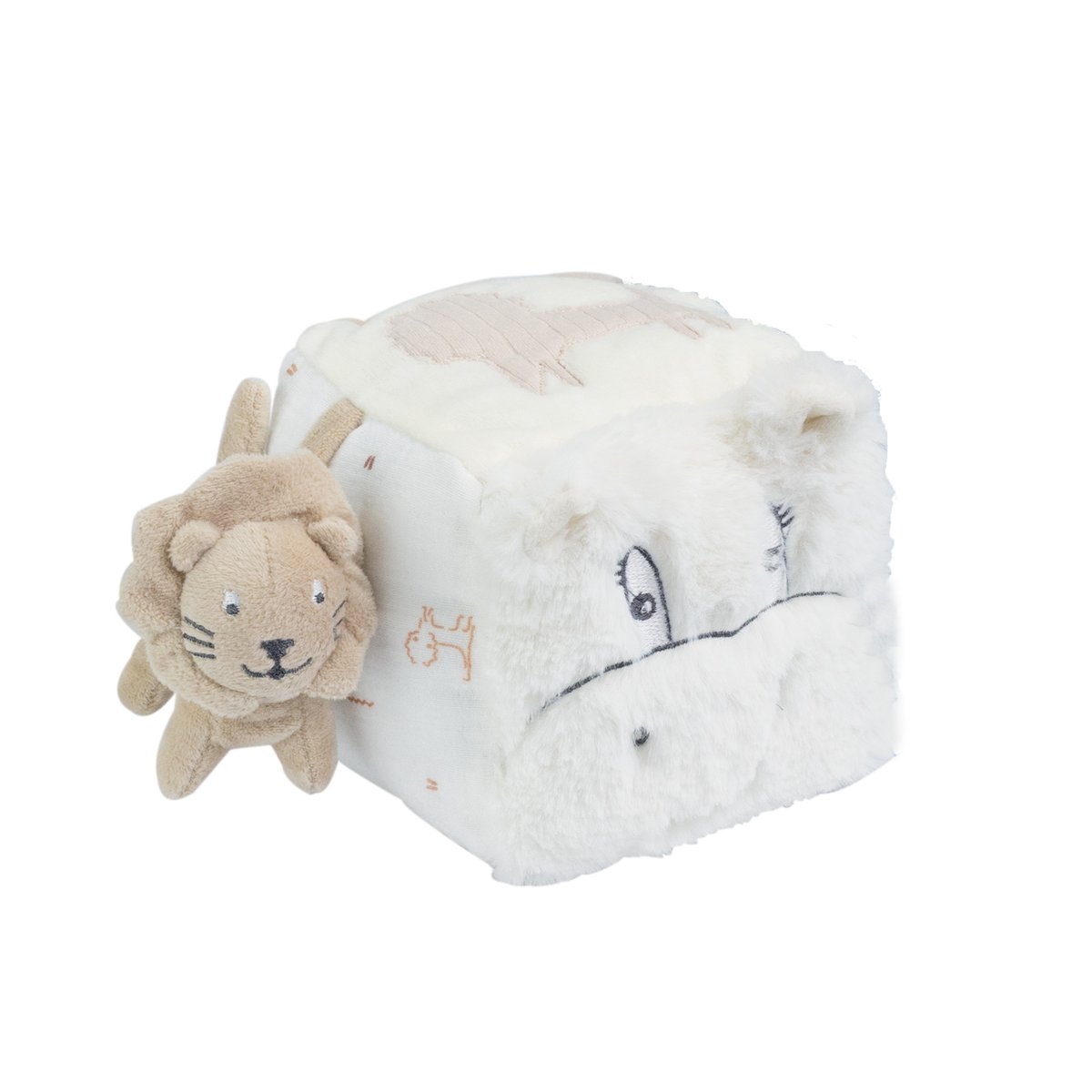 Cube d'activité bébé - Tam-Tam beige, TROIS KILOS SEPT