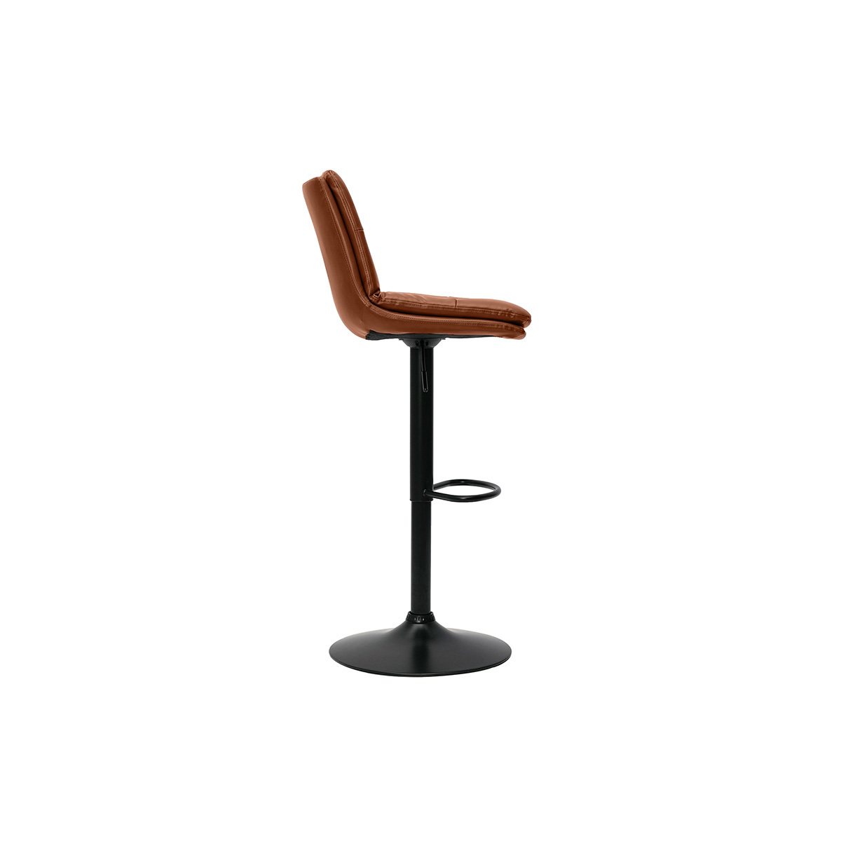 Tabourets de bar réglables marrons et métal noir (lot de 2) ZUCK marron, MILIBOO