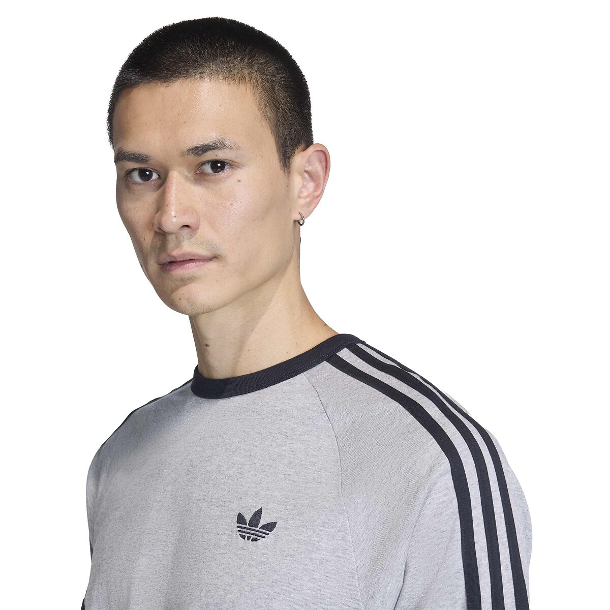 T-shirt manches courtes, 3 bandes gris chiné, adidas Originals