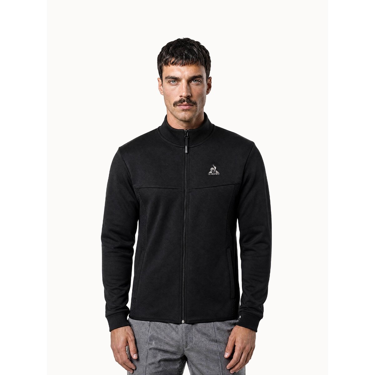 Sweat zippé Coq d'Argent noir, LE COQ SPORTIF