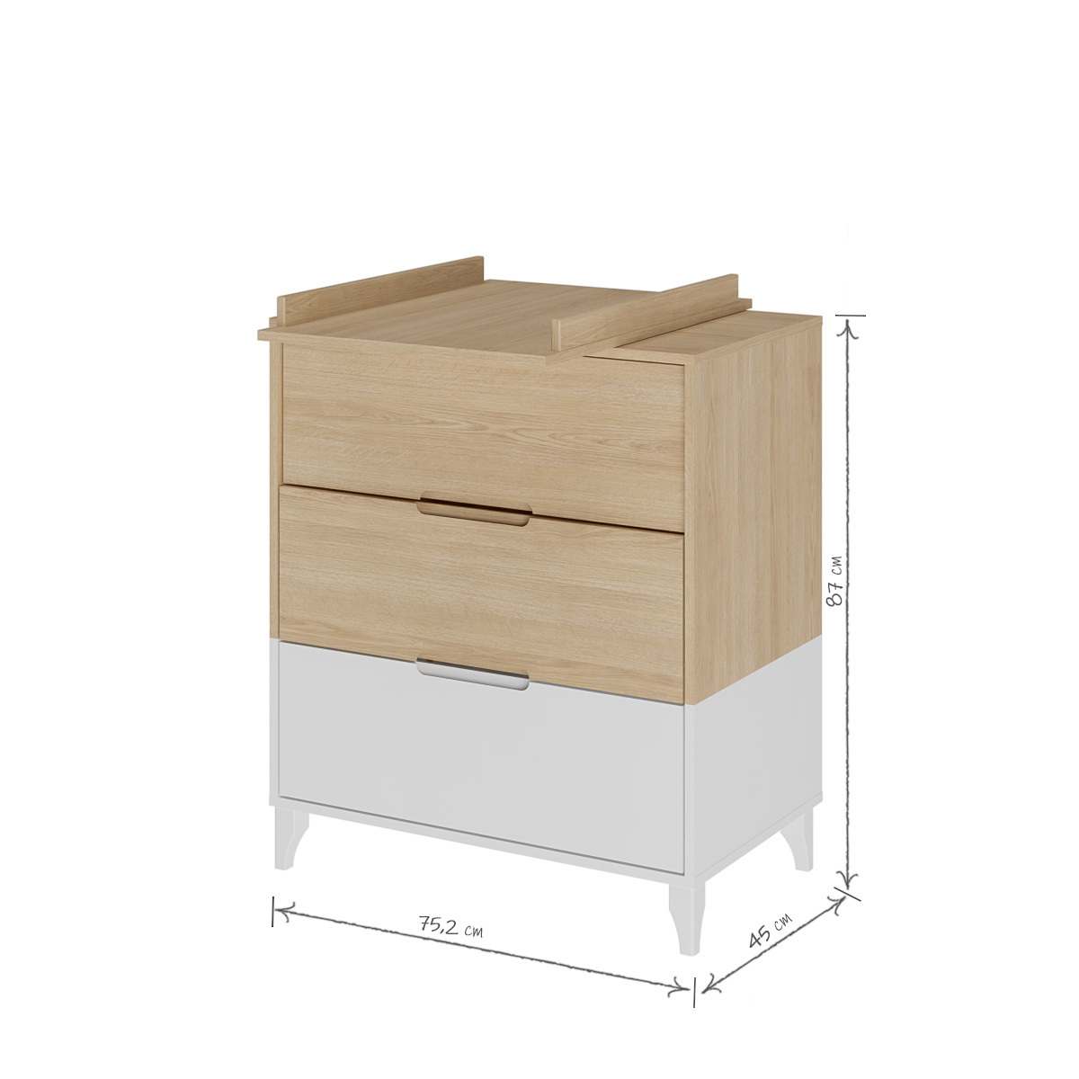 Mini Chambre bébé DIXIE blanc et bois, AKITEN RETAIL